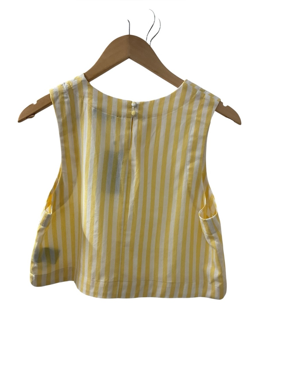 Tres Bien Yellow and White Striped Sleeveless Tank